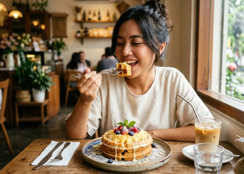 Waffle Keju dengan Topping Susu Kental Manis, Menghadirkan Harmoni Rasa yang Elegan cover